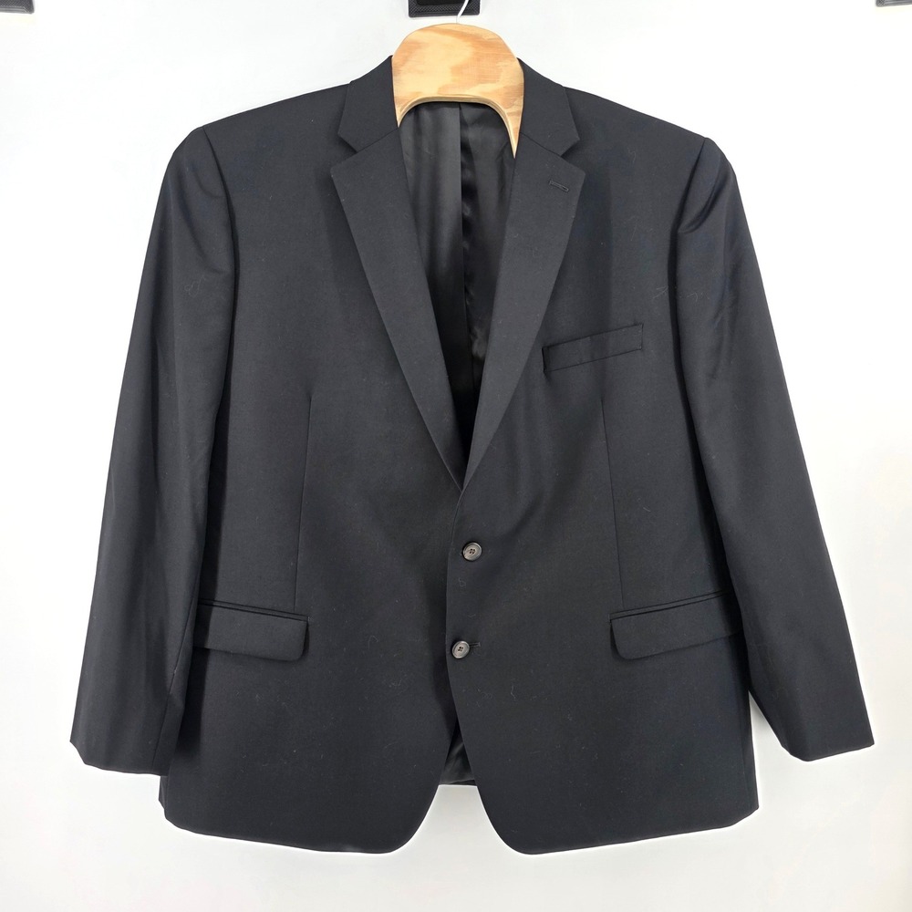 Lauren Ralph Lauren Mens 50R Black 100% Wool 2 Button Blazer Sport Coat Jacket